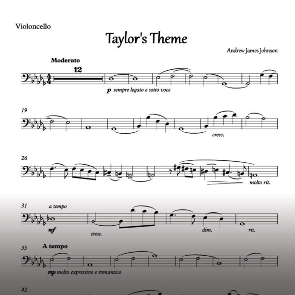 taylors theme cello notation